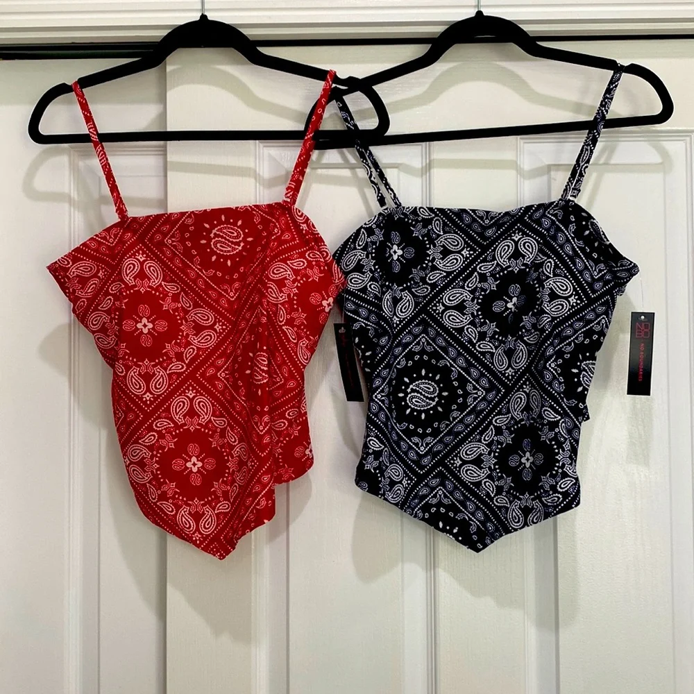 Lot of two handkerchief print tops - Picture 1 of 1